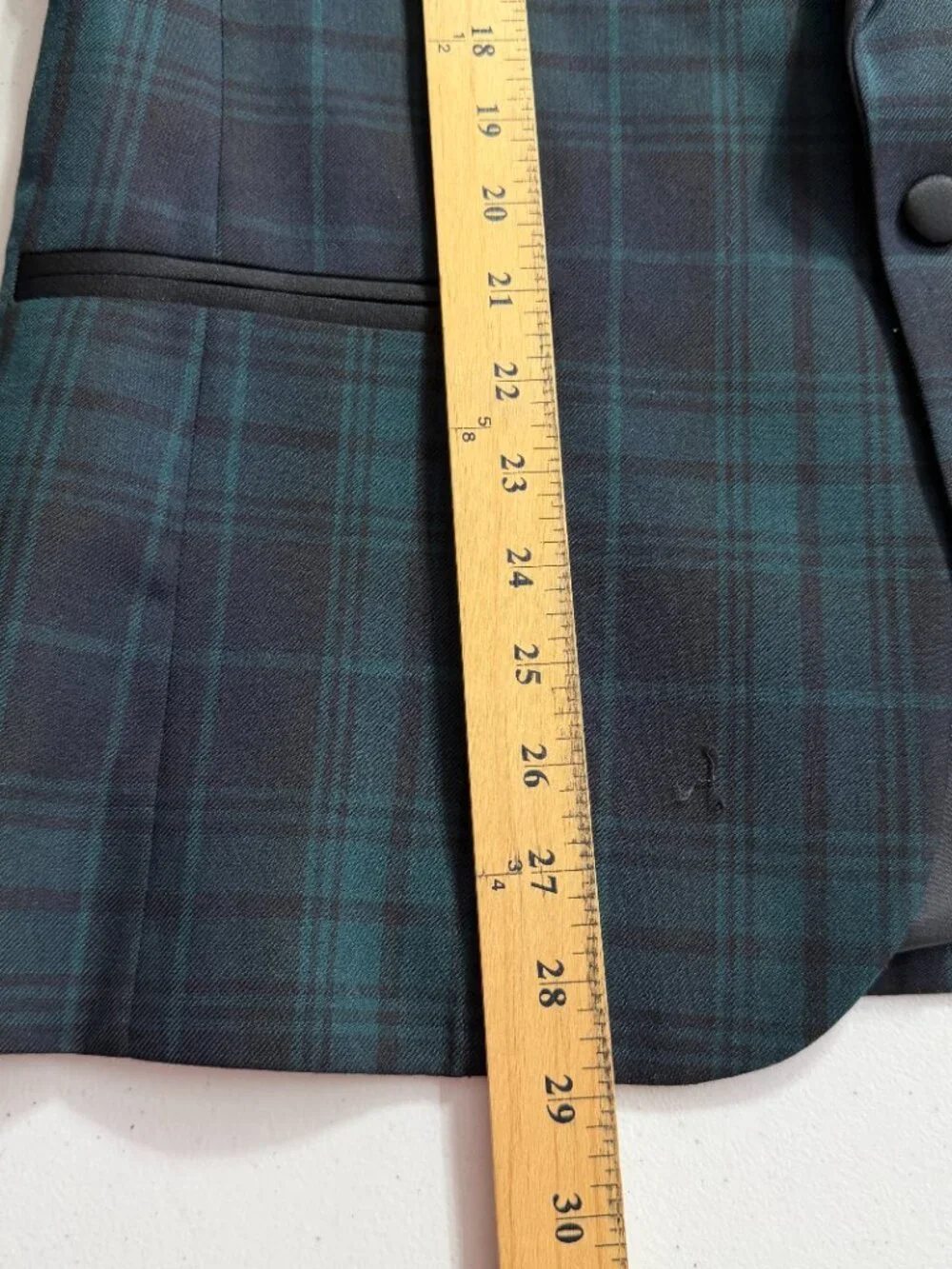 Formal Specialists Ltd Vge Black Watch Tartan Wool Blend Tuxedo Jacket 38S NWOT
